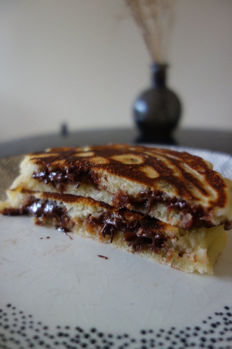 pancakes fourrés au chocolat 